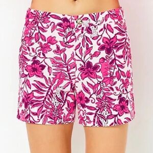 New Lilly Pulitzer GRETCHEN HIGH RISE 5" SHORT ELDERFLOWER BLOSSOM ESCAPE PLAN